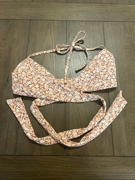aerie Tops - aerie Peach Floral Tie-Back Bikini Top